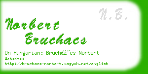 norbert bruchacs business card